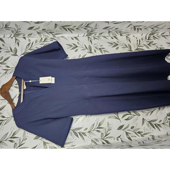 NWT Tory Burch Jules Dress Blue Womens Size M Stretchy - Picture 1 of 9